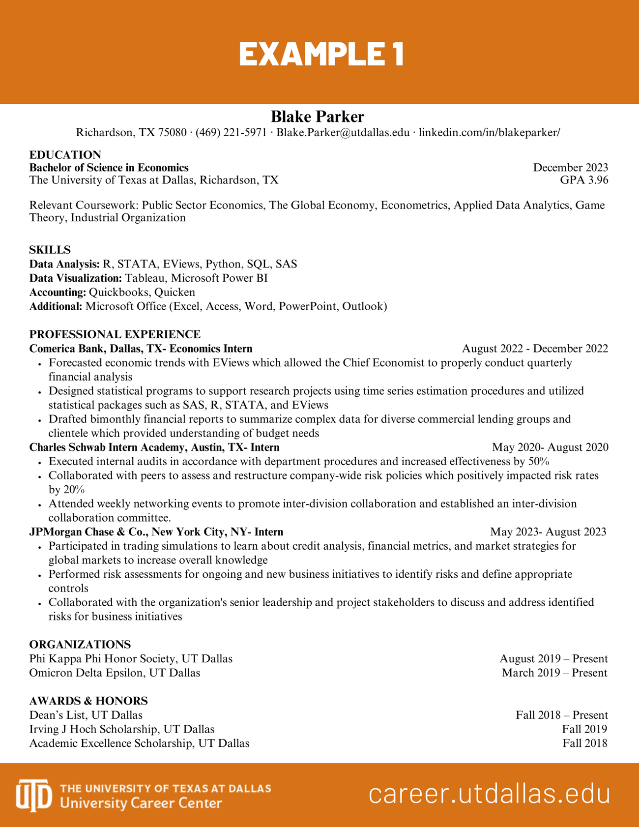 Example resume clickable pdf